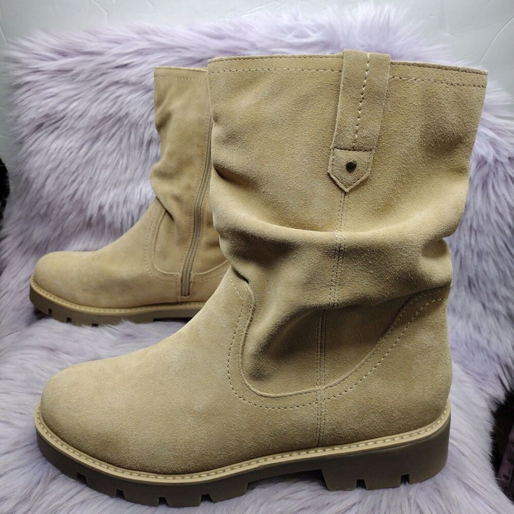 NEW White Mountain Glean Suede Inside Zip Mid Shaft Women’s Boots Beachwood 11W